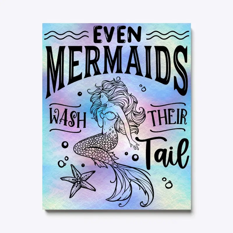 Mermaid Bathroom Canvas transparent