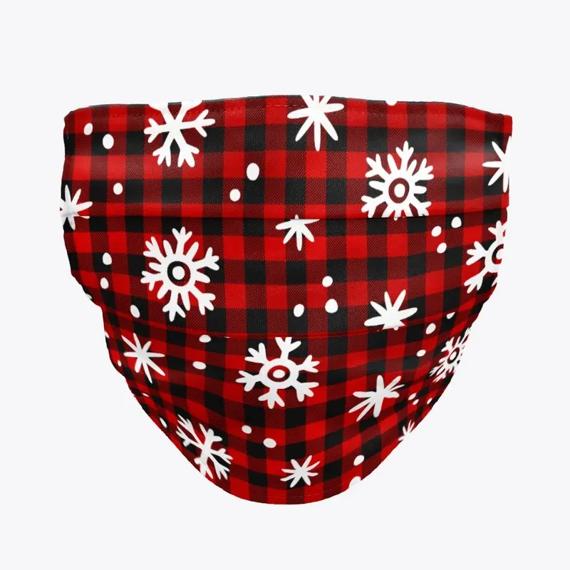  Red plaid with Snowfalkes 